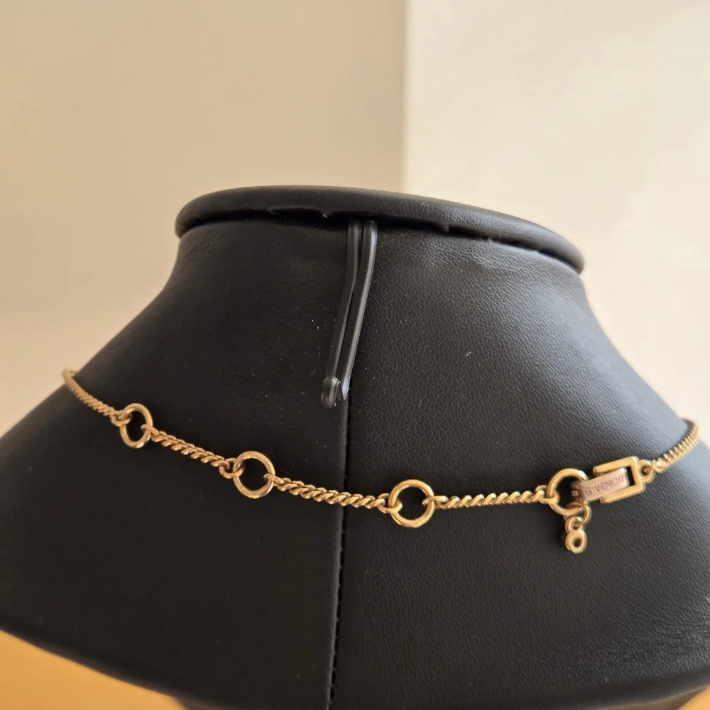 Givenchy Gold-Tone Crystal Amber Hue Tear Drop Signed Vintage Necklace